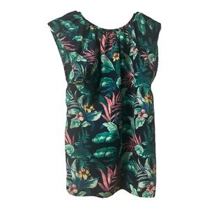 Loft Tropical Print Sleeveless Tank Top tropical floral print Size Small